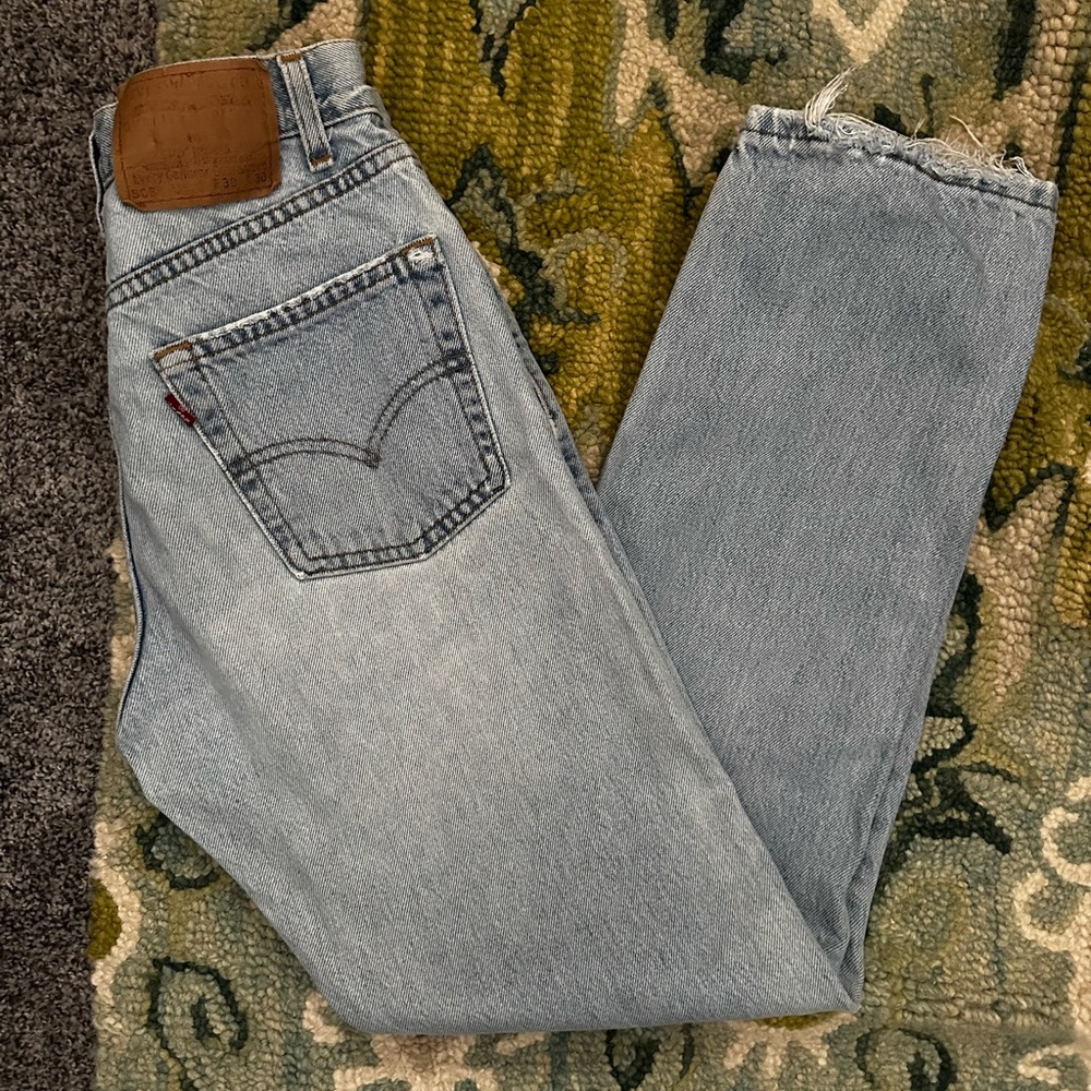 Vintage Y2K Levi's 505 Denim Jeans Men's USA Cotton Faded Distressed Frayed